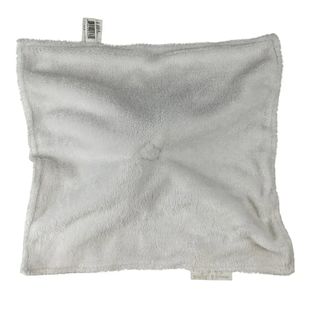 Blankets‎ & Beyond Teddy Bear Grey White Polka Dot Lovey Blanket Pacifier Holder